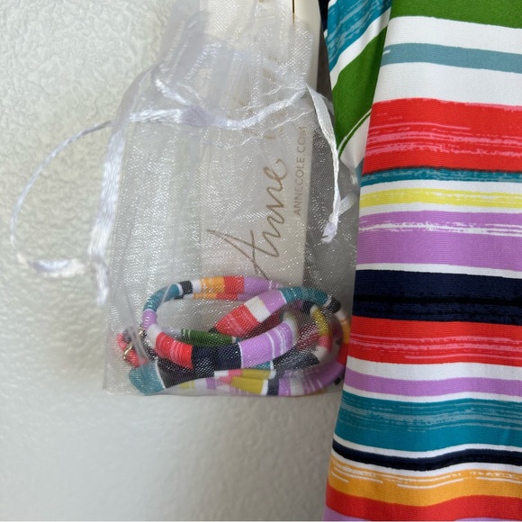 Anne Cole NWT Painted Striped Twist Front Shirred Tankini Top Size S - Picture 6 of 6